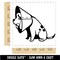 Sad Pet Dog in Cone of Shame Square Rubber Stamp for Stamping Crafting